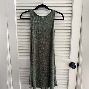 Old Navy Olive Green Sleeveless Midi Swing Dress